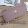 Nueva Cartera para Mujer con Doble Cremallera Larga Estilo Coreano Bolsa para Teléfono Móvil Gran Capacidad de Moda Portamonedas de Madre Bolso de Mano