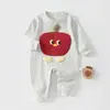 Macacão Unissex para Primavera e Outono, Algodão Puro Classe A, Construção Sem Costura, Design Fofo de Desenho Animado, Roupa para Passeio e Engatinhar de Bebê