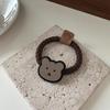 Outono e inverno coreano marrom fosco urso super durável trançado cabelo corda textura alta elástica bola anel de cabelo elástico elástico