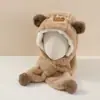 Gorro y Bufanda para Niños Todo en Uno Lindo Dibujo Animado Invierno Terciopelo Engrosado Cálido A prueba de Viento Protección para Orejas Gorro de Felpa para Niños y Niñas
