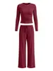 Ropa de Otoño 2026 para Mujer para Comercio Electrónico Transfronterizo, Amazon Europeo y Americano TK Conjunto Casual Americano de Color Sólido con Manga Larga y Pantalón Largo