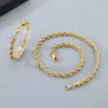 Kalen Moda Feminina Tendência Transfronteiriça Aço Inoxidável 6/8mm Corrente Torcida Cor Dourada e Prateada Hip-Hop Colar Atacado