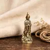 Llavero Colgante de Mazu Ruyi de Latón Estilo Étnico Vintage Adorno para Bolso Unisex Artesanía Decoración Pequeña