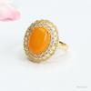 Anillo de Ámbar Natural Anillo de Dedo de Cera de Abeja Vieja Estilo Old Money para Mujer Venta al por Mayor de Fábrica Dropshipping S4022803