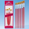 Pincel de Pintura a Óleo com Cabo Vermelho e Cerdas de Nylon, Pincel Único para Gouache e Acrílico, Pincel de Madeira