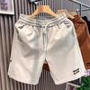 Shorts Esportivos Casuais da Moda Soltos de Verão Masculinos Retrô Americano de Comprimento Médio Versátil Calças Cinco Pontos