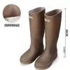 Botas de Chuva para Mulheres, Botas de Chuva de Cano Alto, Sapatos Impermeáveis Antiderrapantes para Mulheres, Botas de Chuva Quentes e Fashion com Forro de Lã, Sapatos de Borracha para Proteção do Trabalho
