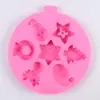 Formas de Bolo Múltiplas Meia de Natal Árvore Boneco de Neve Formas de Silicone Bolo Pudim Chocolate Sobremesa Formas
