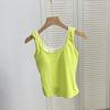 Nuevo Estilo Primavera y Verano Camisola Chica Picante con Copas, Adecuada para Uso Interior y Exterior, Diseño Falso de Dos Piezas con Colores Contrastantes y Diseño Hueco, Elegante Top sin Espalda