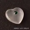 Pedra Bruta de Cristal Natural 2cm Formato de Coração Cravejado com Diamante Zircônia Safira Ametista Pedra Preciosa Acessórios para Joias DIY