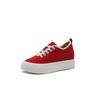 Zapatos de Lona Rojos para Mujer con Aumento Oculto de Altura de 7 cm, Nuevo Estilo de Verano, Zapatillas Deportivas Casuales Transpirables de Suela Gruesa