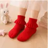 Calcetines de princesa de encaje de venta caliente transfronteriza para estudiantes y niños, calcetines de algodón transpirables para niñas, calcetines de encaje para baile al por mayor