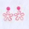 Nuevos pendientes de botón con diseño de flor hueca degradada, pendientes acrílicos, pendientes de personalidad sencilla y fresca, joyería para las orejas