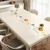 En stock, envío gratis, impermeable, a prueba de aceite, lavable, resistente al calor, alfombrilla de mesa de vidrio suave, mantel de lujo ligero, alfombrilla para mesa de café