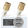 Cargador de teléfono multifuncional para coche compacto con doble USB y aleación de aluminio en forma de bala