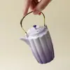 Tetera de Cobre Arita-Yaki de Gama Alta con Diseño Morado Degradado, Alto Valor Estético, Set de Preparación de Té para Mujeres, Tetera Individual