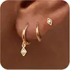 Brincos de Moda Elegantes Europeus e Americanos Transfronteiriços Mais Vendidos com Galvanoplastia de Latão Dourado Real Conjunto de Brincos Versátil para Mulheres de Alto Padrão