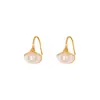 Pendientes de Concha con Forma de Abanico de Perla de Agua Dulce de Lujo Ligero de Moda Diseño de Nicho Conjunto de Collar con Colgante y Pulsera de Temperamento de Gama Alta