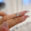 Anillo de Diamante Mosan de 1 ct Seis Garras para Mujer Plata S925 Premium Oliva Caperucita Roja Mismo Anillo de Zirconia Mayoreo