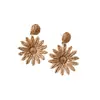 Brincos de Flor Estilo Férias Boêmio para Mulheres, Brincos de Ráfia Trançada Tendência Nicho, Acessórios de Orelha Exagerados Atacado