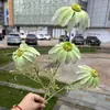 Fabricante de Flores Artificiales para Bodas Verdes Hortensia Verde Rosa Rocío de Golondrina Loto Bola de Cebolla Decoración Suave para Bodas Flor Artificial al por Mayor