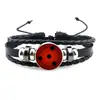 Venda Quente Transfronteiriça Pulseira de Pedra do Tempo Naruto Mori Corda de Mão Trançada de Couro Preto Multicamadas Atacado