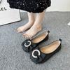 Zapatos Doug Zapatos de Mujer Primavera 2025 Nuevos Primavera y Verano Punta Cuadrada Boca Baja Zapatos de Una Capa Suela Blanda Combinan con Todo Zapatos de Trabajo Zapatos Planos de Trabajo