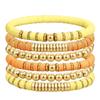 Pulsera elástica de arcilla blanda con cuentas multicapa Amazon, juego de pulseras de arcilla, joyería de cerámica con cuentas redondas hecha a mano bohemia