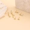 Pendientes de lujo con incrustaciones de circonitas y luna y estrella para mujer, de latón chapado en oro auténtico, de venta caliente, transfronterizos europeos y americanos