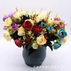 Camelia de Flores Artificiales de Seda Otoñal 5 Horquillas 10 Brotes de Té Perla Ramo de Rosas de Té Pequeñas Decoración del Hogar Boda Flores de Simulación