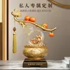 Novo Ornamento de Cristal em Forma de Caqui Estilo Chinês, Tigela de Tesouro para Hall de Entrada, Gabinete de TV, Decoração de Sala de Estar, Presente de Inauguração