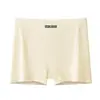 Shorts de segurança de algodão canelado Classe A para mulheres, roupa íntima anti-exposição, boxer feminino respirável sem costura dois em um
