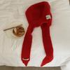 ¡Atmósfera de Caperucita Roja! Gorro de Punto con Cuello Alto de Corea del Sur, Balaclava Cálido y Resistente al Frío con Cordones