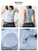 Conjunto de tênis esportivo novo de verão com gola polo, bojo no peito, color block, secagem rápida, top esportivo sem mangas, conjunto de tênis feminino