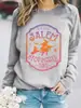 Transfronterizo Aliexpress Transfronterizo Europeo y Americano Otoño e Invierno Mujer Casual Manga Larga Cuello Redondo Estampado de Bruja de Salem Suéter Deportivo