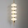 Estilo Francés Lujo Ligero Moderno Dormitorio Mesita de Noche Sala de Estar Estudio Vidrio Diseñador Decorativo Estilo Crema Varilla Retráctil Luz Colgante