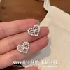 Prata de Lei S999 Tarraxa de Orelha Coração Laço Brinco Stud Design de Nicho Toque de Luxo Leve Brilhante Versátil Brincos