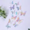 Mariposa Metálica Hueca 3D Mariposa de Simulación Estéreo Pegatinas de Decoración para el Hogar Color Mariposa de Comercio Exterior Pegatinas de Pared