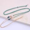 Pérola Morango Cristal Handmade Woven Colar Pingente Corda Jade Ágata Jade Lã Lã Cadeia Corda Atacado