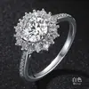 Celebridades Europeias e Americanas Estão Obcecadas por Este Anel de Moissanita Cravejado de Diamantes, Design de Floco de Neve, Prata de Lei S925, Fábrica de Joias de Luxo Leve de Alta Qualidade para Mulheres
