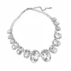 Colar com pingente oval em contas e diamantes, transfronteiriço europeu e americano, corrente para clavícula de luxo leve e de alta qualidade, acessório feminino requintado e versátil