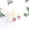 Pendientes de Aceite con Bandera del Día de la Independencia Pendientes Elegantes Estilo Ins Lindos Tridimensionales Coloridos Venta Directa de Fábrica Segundo Cabello