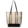 Bolsa Grande Feminina 2024 Nova Moda Contraste Lona Listrada Commuter Tote Bag Trendy Underarm Shoulder Bag