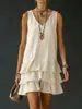 2026 Moda Primavera y Verano para Mujer, Vestido Camiseta Holgado Casual de Color Sólido con Bolsillo Lateral, Sitio Independiente Europeo y Americano de Amazon Transfronterizo