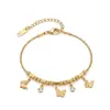 Pulsera popular de titanio y acero estilo ins, moderna, versátil, corazón, mariposa, estrella, geométrica, de acero inoxidable, joyería para la mano