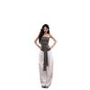 Top de Tubo sin Espalda a Rayas Retro con Bloques de Color para Mujer, Ropa Exterior de Verano Ajustada sin Mangas con Lazo y un Diseño Elegante