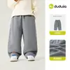 Dududu Home Calças Infantis Inverno Quente Calças Longas Infantis Calças com Pernas Curvas Plus Veludo Calças de Perna Reta para Bebê Calças Casuais de Inverno