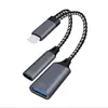 Cable de Datos Adaptador OTG de Apple Uno a Dos Conector Hembra para Carga y Lectura Simultánea de Unidades Flash USB
