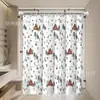 Juego de cortina de ducha impermeable y resistente al moho al por mayor para exportación, que incluye una cortina de ducha, una pantalla de privacidad y una cortina de baño, diseñado para ser impermeable y aislante del calor, y se puede instalar sin perforar agujeros
