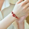 Tobillera de Cuerda Roja con Hebilla de Seguridad de Cinabrio para Mujer, Pulsera de Cuentas de la Fortuna, Tejido Antiguo para el Año de Nacimiento, Rojo de Seguridad